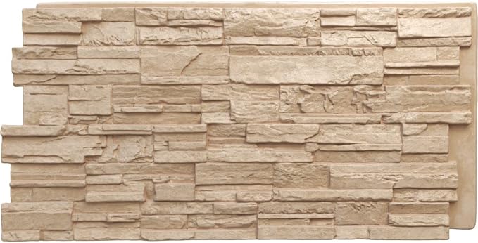 EverStone Cascade Faux Stone Panel, 48 5/8"W x 24 3/4"H x 1 1/4"D, Ocean Floor by EkenaMillwork