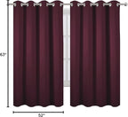 LEMOMO Burgundy Red Blackout Curtains 52 x 63 Inch Length/Set of 2 Curtain - Image 10
