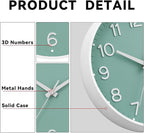 Roymnie Wall Clock Green, Silent Wall Clocks Battery Operated 8 Inch-Modern Non - Image 6