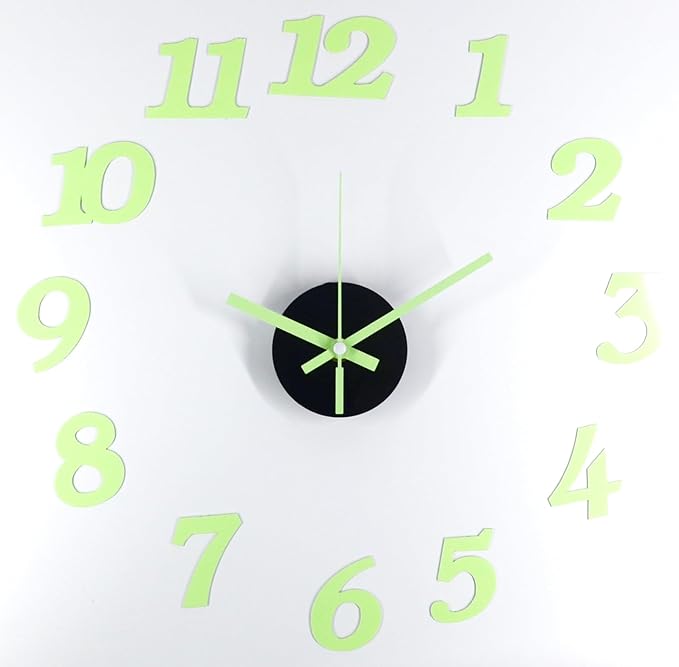 OceeK DIY Wall Clock, Fluorescence Modern Silent Non-Ticking, Battery Operated - Image 5