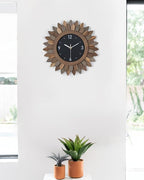 Honiway Wall Clock Battery Operated 12 in Rustic Wood Boho Sunburst Decorative - Image 8