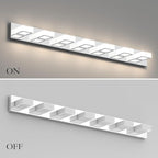 Ralbay 46" LED Chrome Vanity Lights 7 Lights Acrylic Stainless Steel LED Modern - Image 6
