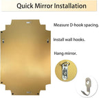 HQiJun Wall Mirror Full Length, Scalloped Beveled Polished Decorative Mirrors - Image 7