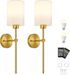 Battery Operated Wall Sconce Set of Two, Wireless Rechargeable Wall Light - Image 9
