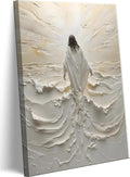 Abstract Jesus Walking on Water Canvas Wall Art Christian Spiritual Wall Decor by ZCBSART