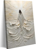 Abstract Jesus Walking on Water Canvas Wall Art Christian Spiritual Wall Decor by ZCBSART
