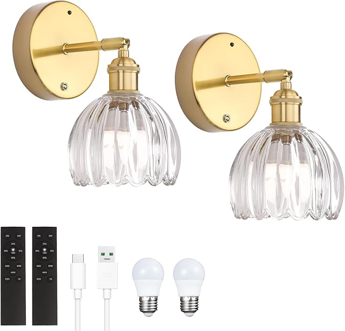 Shenmoyl Battery Operated Vintage Wall Sconces by Shenmoyl