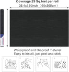 Arthome Black Marble, 35.4x120 Inches Peel and Stick Wallpaper, Marble Contact - Image 7