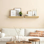 HOOBRO Floating Shelves for Wall, Wall Mounted Shelf Set of 2, 15.7" Hanging - Image 2