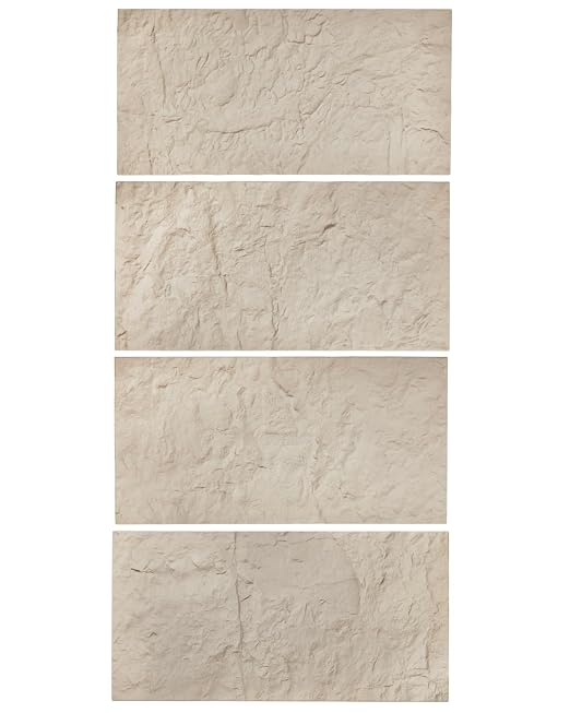VEVOR 3D Wall Panels, 4 Pack 48 x 24 in PU Natural Stone Imitation Wall Art by VEVOR