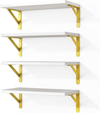 Fixwal White Shelves, Wood Wall Floating Mounted Shelves by Fixwal