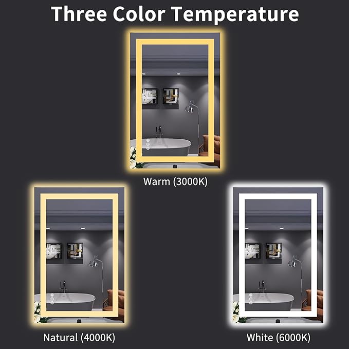 LOAAO 24"X36" LED Bathroom Mirror - Image 5