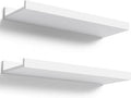 Boswillon Floating Shelves Wall Mounted Set of 2, Modern White Shelves by Boswillon
