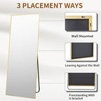 VooBang Mirror Full Length, Aluminum Alloy Frame Full Body Mirror, Standing - Image 5