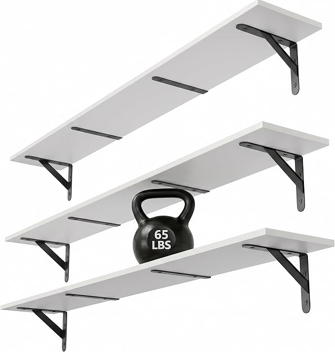 WOPITUES Floating Shelves for Wall 48″W x 8″D, Long Wall Mounted Shelves Set of by WOPITUESOfficial