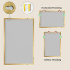 Koonmi Gold Mirrors for Wall, 26x38 Inch Bathroom Mirror, Rectangular Wall - Image 8