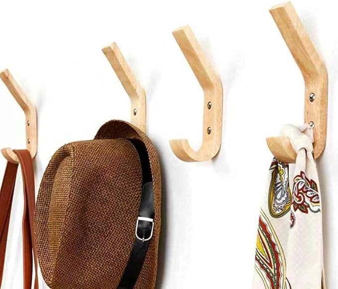 Wooden Coat Hooks Wall Hooks, Natural Oak Wood Hooks Decorative Vintage Wood - Image 5