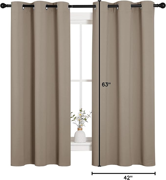 NICETOWN Sleek Blackout Curtains 63 inches Length - Image 10