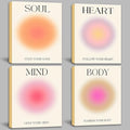 Framed Art Angel Halo Aesthetics Poster Set of 4 Pieces Colorful Aura Gradient by NCYEL