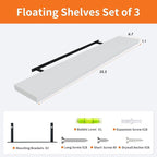 Upassion Floating Shelves for Wall Set of 3, Frame Display White Floating Shelf - Image 3