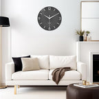 XFM Minimalist Wall Clock 16 Inch Large Grey Wall Clocks Battery Operated Round - Image 2