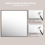 LOAAO 36"X36" Black Rectangle Bathroom Mirror Wall, Matte Black Aluminum Alloy - Image 4