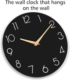 cicininc Wall Clock, 10 Inch Wooden Silent Non-Ticking, Decorative Battery - Image 6