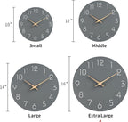 Mosewa Large Wall Clock 16 Inch Gray Modern Silent Non Ticking Battery Operated - Image 3