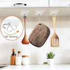 FOTYRIG Clear Adhesive Hooks 180° Rotatable Transparent Sticky Hooks, Heavy - Image 4