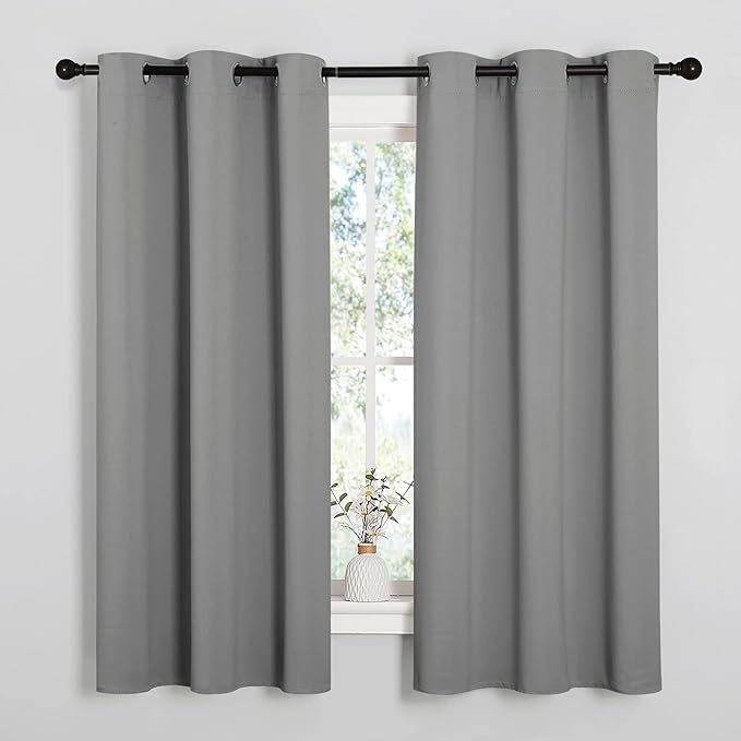 NICETOWN Silver Grey Thermal Insulated Grommet Blackout Curtains, Kids Window by NICETOWN