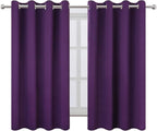 LEMOMO Blackout Curtains 66 x 54 Inch Long Purple Curtains Set of 2 Panels Room - Image 2