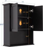 VANIRROR Black Bathroom Wall Cabinet 23x29 inch Wooden Bathroom Medicine Cabinet - Image 3