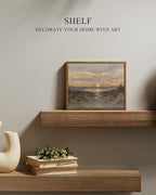 InSimSea Framed Canvas Wall Art, Vintage Coastal Landscape Painting, Rustic - Image 2