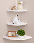 White Floating Corner Shelves, Living Room by GIEANOO