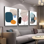 MPLONG Wall Art 3 Pieces Of Framed Decorative Paintings Abstract Simple Orange - Image 8