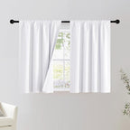 NICETOWN Bedroom 100% Blackout Curtains, 2 Panels, 34 by 36, Snow White by NICETOWN