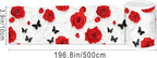 IVN Red Rose Black Butterfly Peel and Stick Wallpaper Border 4 x 196 Inch Self - Image 3