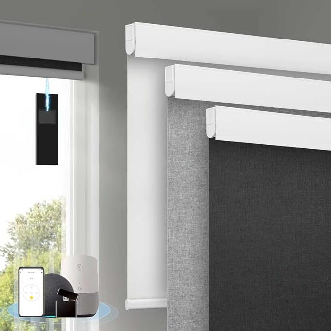 Motorized Blinds with Remote, Cordless Smart Blinds with Valance Cover by Enjoyyoursmartlife
