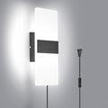 TRLIFE Modern Wall Sconce, Wall Sconce Plug in 12W LED 6000K Cool White Acrylic by TRLIFE