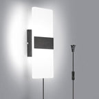 TRLIFE Modern Wall Sconce, Wall Sconce Plug in 12W LED 6000K Cool White Acrylic by TRLIFE