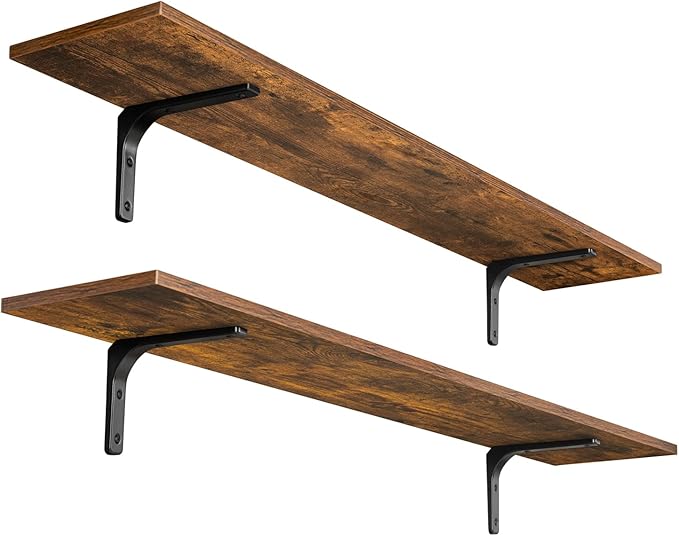 DINZI LVJ Long Wall Shelves, 47.3Inch Wall Mounted Shelves Set of 2, Extra by DINZILVJ