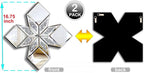 Crushed Diamond Decorative Mirror 2 Pack 16.75x16.75” Diamond Shape Glass Decor - Image 6