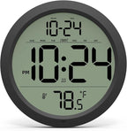 Digital Wall Clock with Date, Indoor Temperature, Battery-Operated Digital Clock by DigitalClocks