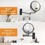 DECLUTTR 1X/15X Wall Mounted Makeup Mirror, 360° Swivel Extendable Bathroom - Image 5