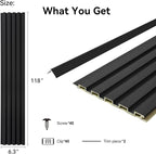 8-Pack WPC Wall Panels 118’’ x 6.3’’ 3D Slat Wall Panel Acoustic Wall Paneling - Image 2