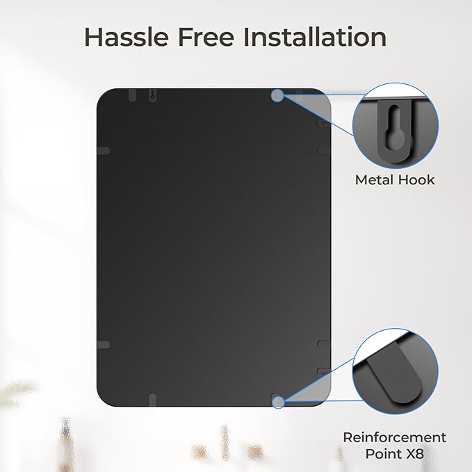 USHOWER Black Bathroom Mirror for Over Sink 22 x 30 Inch, Matte Black Rectangle - Image 5