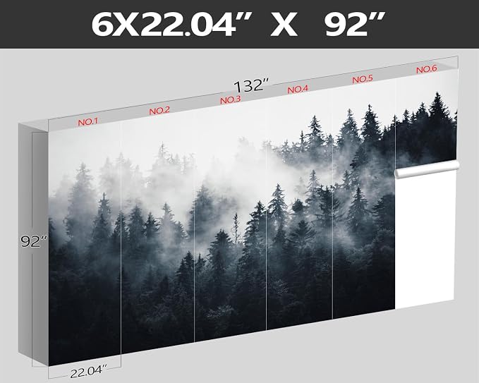 XMPMBM-Foggy Forest Fabric Wallpaper Pine Forest Living Room Bedroom Bathroom - Image 4