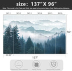 -Foggy Forest Pine Scenery Fabric Wallpaper Living Room Bedroom Bathroom - Image 4