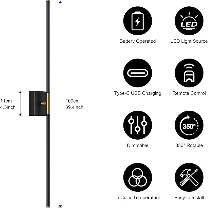 Battery Operated Wall Sconce Set of Two - Image 4
