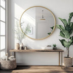 Oruii Gold Round Mirror 30 inch, Large Golden Circle Mirror Metal Frame - Image 4